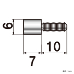 �|�s�b�N No.6-B-7 �{���g�^�C�v ���σr�X��6�~7mm �l�W�aM4 �{���g10mm 