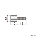 �|�s�b�N No.10-B-10 �{���g�^�C�v ���σr�X��10�~10mm �l�W�aM5 �{���g15mm 