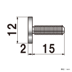 �|�s�b�N No.12-B-2 �{���g�^�C�v ���σr�X��12�~2mm �l�W�aM5 �{���g15mm 