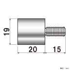 �|�s�b�N No.19-B-20 �{���g�^�C�v ���σr�X��19�~20mm �l�W�aM8 �{���g15mm 