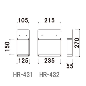 ǖʃbN HR-432 A4Oc 2 ǖʎtlWt A~g W235~D55~H270mm 