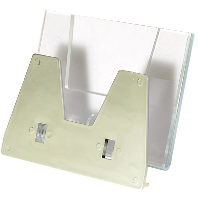 リクライニングカードホルダー  UC-1 銀 中紙無地 販促POP カード立て L型 傾斜タイプ カードスタンド ポップケース POPスタンド