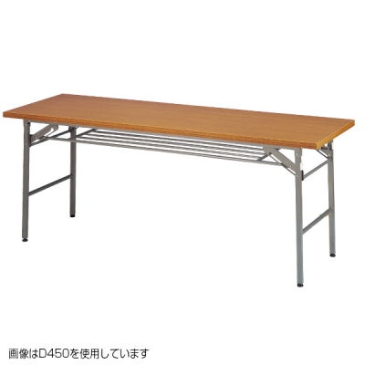 折りたたみテーブル (W1800/D450) チーク(棚付)