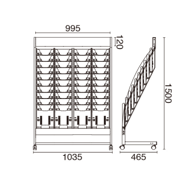 SCPX^h RX 410i O[ d؉ OփXgbp[tLX^[ W1035~D465~H1500mm 