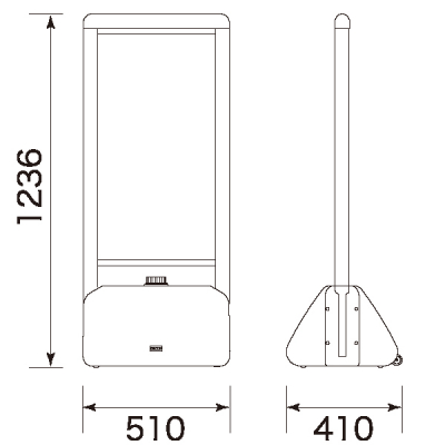 pubNTCB^Cv[f֎~] Ж ^N W510~D410~H1236mm 