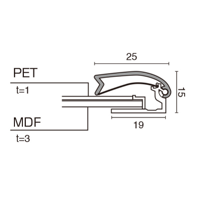 fBAObv p OʊJ t[25mm pی^ MG-25R A2 Vo[ W461~H635mm