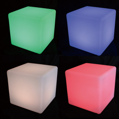 クリーミーライト 色変化パータン選択可能 乳白色LEDライト リモコン付属 防滴仕様 キューブ40
