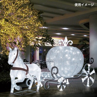 LEDクリスタルグロー 白馬の馬車（小）