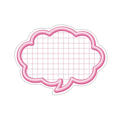 抜型カード 立体枠 吹出し ピンク 中 16-4112