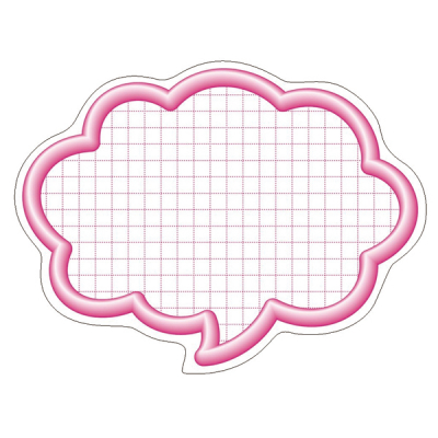抜型カード 立体枠 吹出し ピンク 大 16-4192