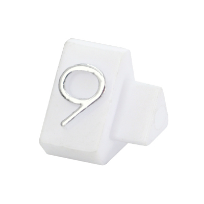 プライスキューブ補充用単品 M用 白/銀文字 9