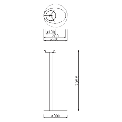 AR[ŉt|vpX^h ȈՌ^ 300~H785.5mm UDH-310-PWH