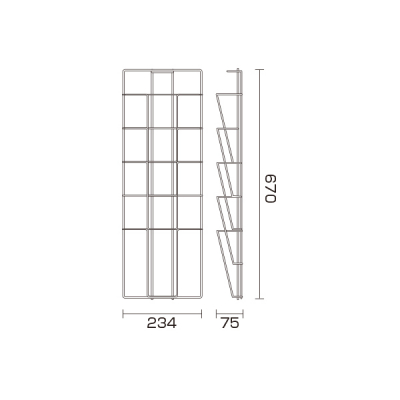 EH[bN W-25 A4 15i ŒprXt W234~D75~H670mm 