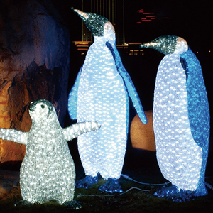 LEDクリスタルグロー クリスマスイルミネーション 防雨仕様 ペンギン A