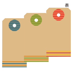 19-2504 タグセット カラフルボーダー 30枚入