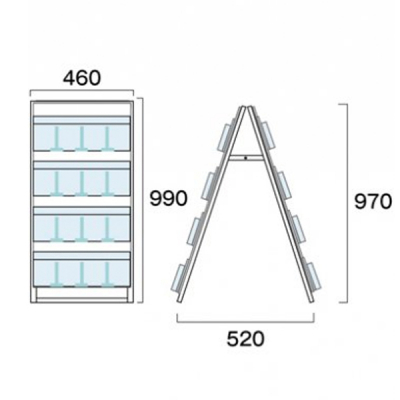 ptbgP[XX^h450 4iʃ[ XChdؔt W460~D480~H970mm 