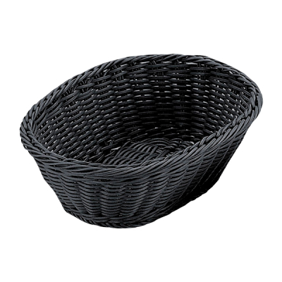 バスケット☆ブラック　ラタン OV-134-BK 小判型バスケット L ブラック 店舗用品 演出・ディスプレイ
