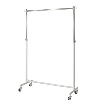 強化型シングルハンガー ホワイト W900 ハンガーラック キャスター付き
