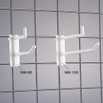 樹脂製 ネットフック 白 ダブルタイプ NW-50 店舗用品 販促用品 陳列什器 ネット什器用フック