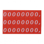 マグネット数字シート 小 (0)のみ 赤地白文字 プライス表示 価格表示