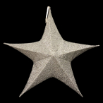 シャインクロススター 星形 ポリエステル製 シルバー 45cm
