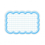 抜型カード 立体枠 波四角  中 ブルー 16-4117