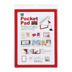 ポケットパッドA4 赤 PDA4-2 接着剤不要  繰り返し使える 