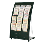 カタログスタンド PRX-073 A4判3列7段 折りたたみ式 キャスター付 W855×D533×H1450mm